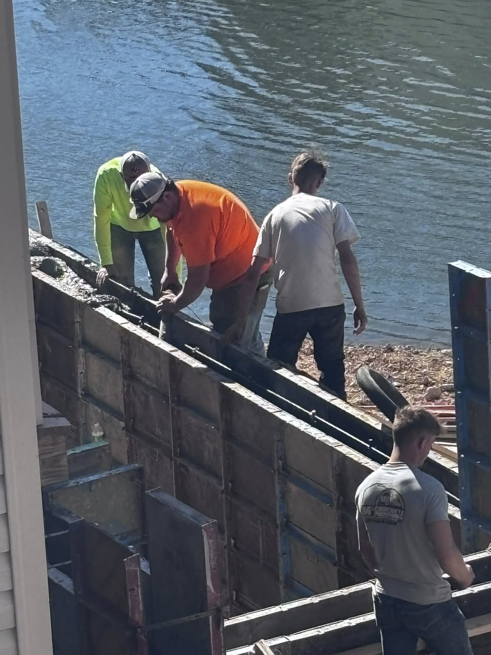 Lakefront Seawall Pour by True Precision Concrete